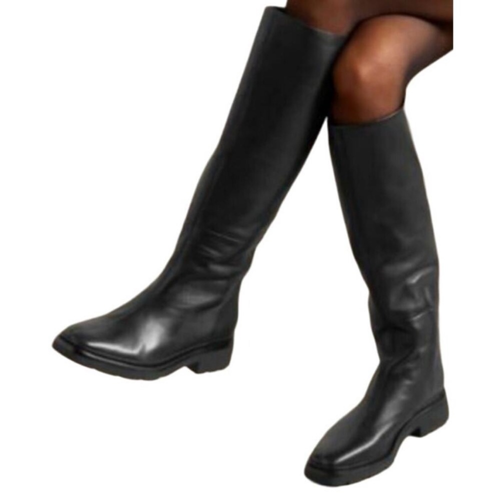 Vince Rune Slouch Leather Knee High Black Boots
Women's Size 7.5 New Without Box